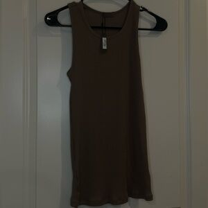 SKIMS Ribbed Brown Tank Top